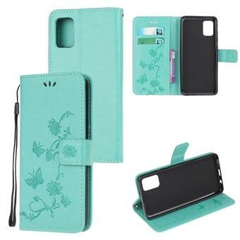 Imprint Butterfly Flowers Leather Wallet Phone Cover for Samsung Galaxy A52 4G/5G / A52s 5G