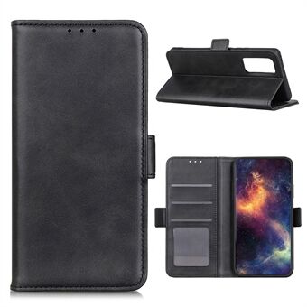 For Samsung Galaxy A52 4G/5G / A52s 5G Magnetic Double Clasp Leather Wallet Case - Black