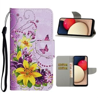 Pattern Printing TPU + PU Leather Wallet Stand Phone Case with Lanyard for Samsung Galaxy A52 4G/5G / A52s 5G