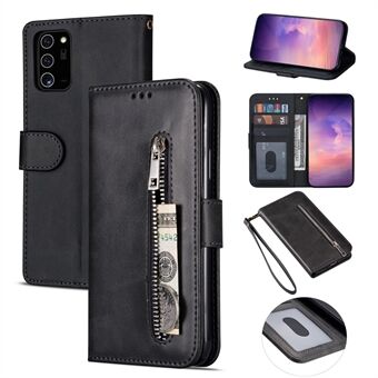 Zipper Pocket Leather Stand Case with Card Slots for Samsung Galaxy A52 4G/5G / A52s 5G