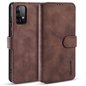 DG.MING Retro Style Phone Case for Samsung Galaxy A52 4G/5G / A52s 5G Scratch-resistant Leather Wallet Stand Shell