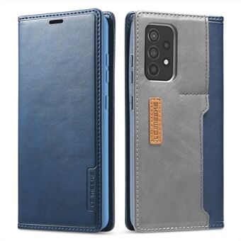 LC.IMEEKE LC-001 Series Leather Mobile Phone Case with Card Slots for Samsung Galaxy A52 5G/4G / A52s 5G - Blue