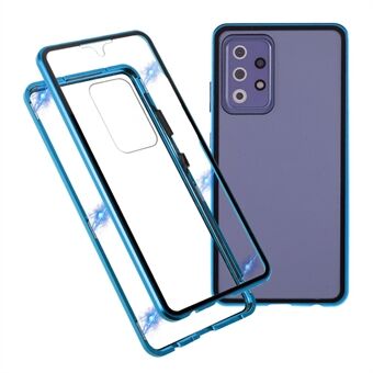 For Samsung Galaxy A52 4G / 5G / A52s 5G Phone Case Magnetic Adsorption Metal Frame + Double-sided Tempered Glass Clear Cover