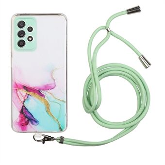 Adjustable Lanyard Design Marble Pattern Flexible TPU Case for Samsung Galaxy A52 4G/5G / A52s 5G