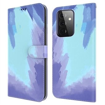 Wallet Stand Design Watercolor Pattern Leather Phone Cover Case for Samsung Galaxy A52 4G/5G / A52s 5G