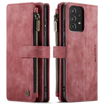 CASEME C30 Series All-round Shockproof PU Leather Wallet Case Cover with 10 Card Slots and Zipper Pocket for Samsung Galaxy A52s 5G/A52 4G/5G