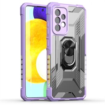 RUGGED SHIELD Armor Kickstand Design Anti-fall Precise Cutouts PC+TPU Phone Cover Case for Samsung Galaxy A52 4G/5G/A52s 5G