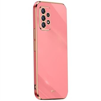 XINLI for Samsung Galaxy A52s 5G/Galaxy A52 4G/5G Protective Cover Precise Lens Cutout Electroplating Golden Edge Design Anti-drop TPU Phone Case