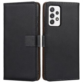 For Samsung Galaxy A52s 5G/Galaxy A52 4G/5G Phone Protection Case Anti-fingerprint Genuine Leather Wallet Stand Design Shockproof Flip Phone Cover Stand Phone Shell