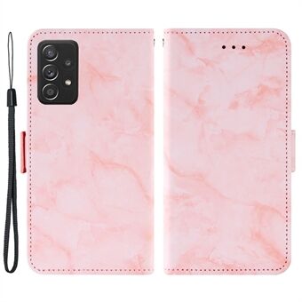 For Samsung Galaxy A52 5G / 4G / A52s 5G Marble Pattern Dual Magnetic Clasp PU Leather Foldable Stand Flip Wallet Cover