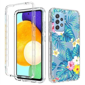 For Samsung Galaxy A52 4G / A52 5G / A52s 5G Transparent Pattern Printing PC Frame + TPU Cover 2-in-1 Phone Drop-proof Case