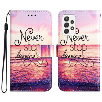 For Samsung Galaxy A52s 5G / A52 4G / 5G Pattern Printing Anti-drop Phone Case Leather Wallet Stand Cover