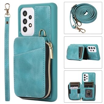 For Samsung Galaxy A52 4G / A52s 5G / A52 5G Phone Case PU Leather+TPU Kickstand Phone Shell with Mini Card Bag