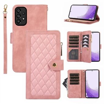 For Samsung Galaxy A52 4G / 5G / A52s 5G Leather Phone Case Multiple Card Slots Zipper Pocket Cover