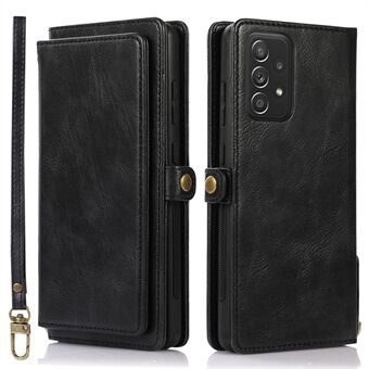 For Samsung Galaxy A52 4G / A52 5G / A52s 5G Protective Cover Detachable 2-in-1 TPU+PU Leather Wallet Phone Case with Strap