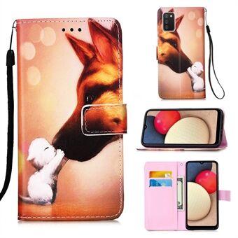 Wallet Stand Pattern Printing Leather Case for Samsung Galaxy A02s (EU Version)