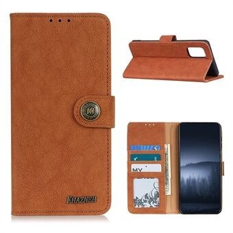 KHAZNEH Retro Split Leather Wallet Protector Stand Case for Samsung Galaxy A02s (EU Version)