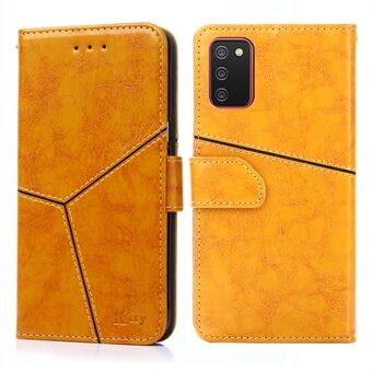 Geometric Splicing Style Stand Wallet Leather Phone Case for Samsung Galaxy A02s (EU Version)