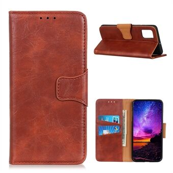 Crazy Horse PU Leather Wallet Stand Design Protector Cover for Samsung Galaxy A02s (EU Version)