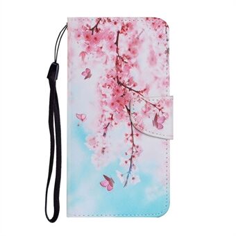 Pattern Printing TPU + PU Leather Wallet Stand Phone Case with Lanyard for Samsung Galaxy A02s (EU Version)