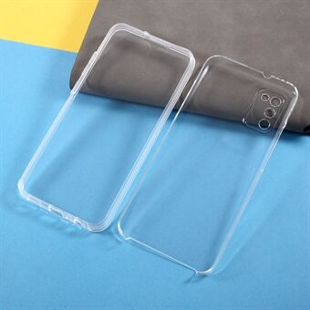 2 in 1 Hybrid PET Front Cover + TPU Edge + Acrylic Back Panel Clear Full Protective Shell for Samsung Galaxy A02s (EU Version)