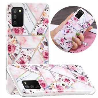 Electroplating IMD Marble Pattern Flexible TPU Cover Case for Samsung Galaxy A02s (EU Version)