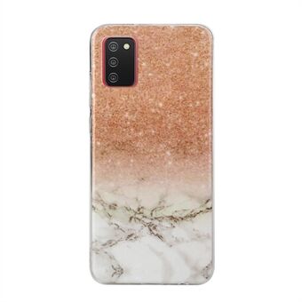 Drop-Proof IMD Flexible TPU Back Cover with Marble Pattern Printing for Samsung Galaxy A02s (EU Version)