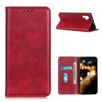 Automatic Suction Design Litchi Texture Split Leather Wallet Cover Case With Stand for Samsung Galaxy A32 4G (EU Version)