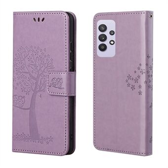 Owl Pattern Printing Design Leather Wallet Phone Cover for Samsung Galaxy A32 4G (EU Version)