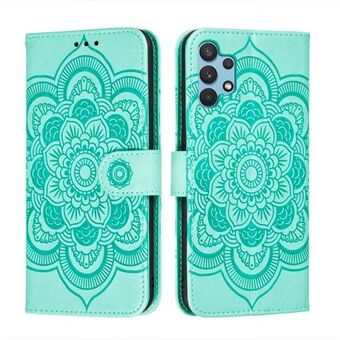 Imprint Mandala Flower Stand for Samsung Galaxy A32 4G (EU Version) Leather Case