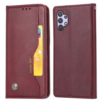 Auto-absorbed Wallet Stand Leather Phone Case Cover for Samsung Galaxy A32 4G EU Version