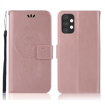 Imprinted Dream Catcher Owl Leather Wallet Case for Samsung Galaxy A32 4G