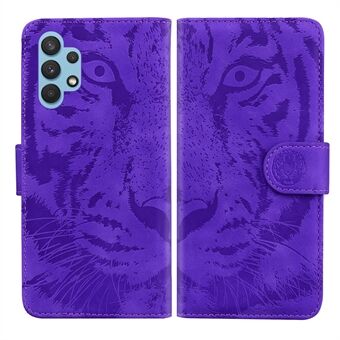 Imprinted Tiger Pattern Leather Wallet Cover Case with Stand for Samsung Galaxy A32 4G (EU Version)