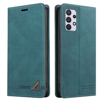 GQ.UTROBE Auto- absorbed Quality Leather Phone Shell Case with Anti-theft Swiping Design for Samsung Galaxy A32 4G