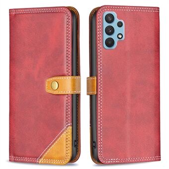 BINFEN COLOR BF Leather Series-8 for Samsung Galaxy A32 4G (EU Version) Phone Case 12 Style Double Stitching Lines Splicing PU Leather Stand Book Flip Cover with Card Holders