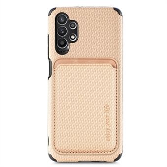 For Samsung Galaxy A32 4G (EU Version) Carbon Fiber Texture Drop-proof Phone Case Detachable Magnetic Card Holder Design PU Leather + TPU + PVC Shell