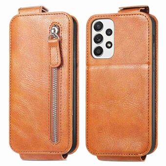 Vertical Flip Leather Case for Samsung Galaxy A32 4G (EU Version), Anti-scratch Zipper Wallet Stand Full Protection Phone Cover