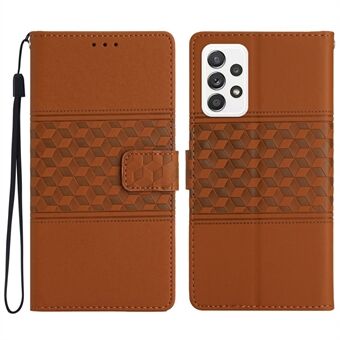 For Samsung Galaxy A32 4G (EU Version) Lightweight Skin-touch Feeling Case Wallet Retro Imprinted Pattern Stand Leather Phone Cover