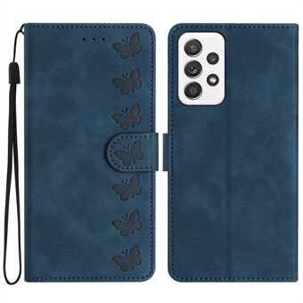 Leather Cover for Samsung Galaxy A32 4G (EU Version) Foldable Stand Butterfly Imprinted Wallet Case