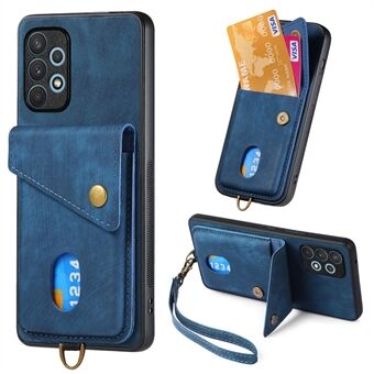 Phone Case for Samsung Galaxy A32 4G (EU Version) Card Holder Kickstand PU Leather+PC+TPU Cover