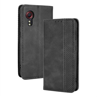 Magnetic Vintage Style Phone Case Wallet Stand Leather Cover for Samsung Galaxy Xcover 5