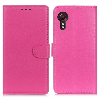 Classic Style Litchi Texture PU Leather Wallet Phone Stand Case for Samsung Galaxy Xcover 5