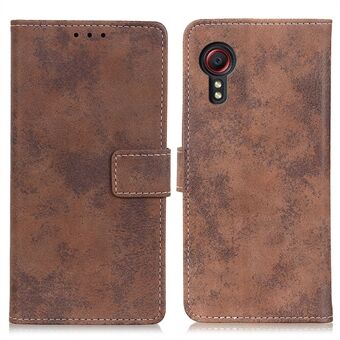 Vintage Style Leather Wallet Stand Case for Samsung Galaxy Xcover 5