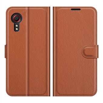 Litchi Skin Leather Wallet Stand Case for Samsung Galaxy Xcover 5 / Xcover 5S