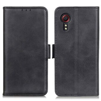 Magnetic Double Clasp Leather Wallet Cover for Samsung Galaxy Xcover 5