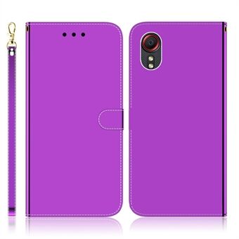 Mirror-like Surface Wallet Design Stand Leather Cover Case for Samsung Galaxy Xcover 5