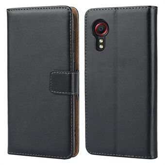 Split Leather Wallet Stand Phone Protector Case Shell for Samsung Galaxy Xcover 5