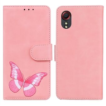 Skin-touch PU Leather Stylish Big Butterfly Printing Design Phone Case Stand Wallet Flip Phone Cover for Samsung Galaxy Xcover 5