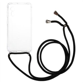 Reinforced Corner TPU Case for Samsung Galaxy Xcover 5, Anti-drop Transparent Phone Cover with Lanyard