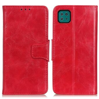 Wallet Stand Crazy Horse Texture Split Leather Phone Case Shell for Samsung Galaxy A22 5G (EU Version)